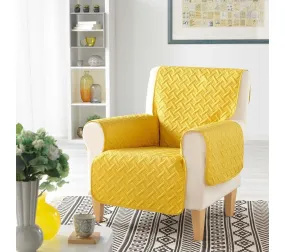 Protège Fauteuil Matelassé Uni Lounge Jaune